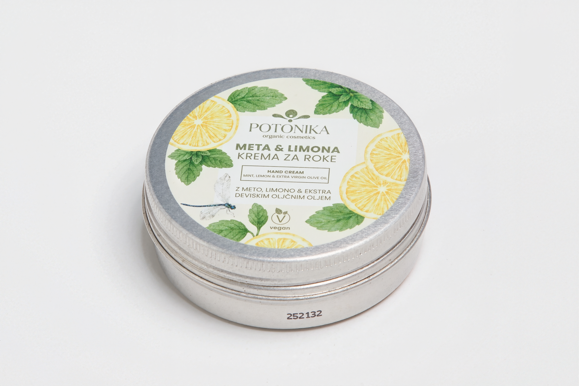 KREMA ZA ROKE Z METO, LIMONO & EKSTRA DEVIŠKIM OLJČNIM OLJEM 60 ml