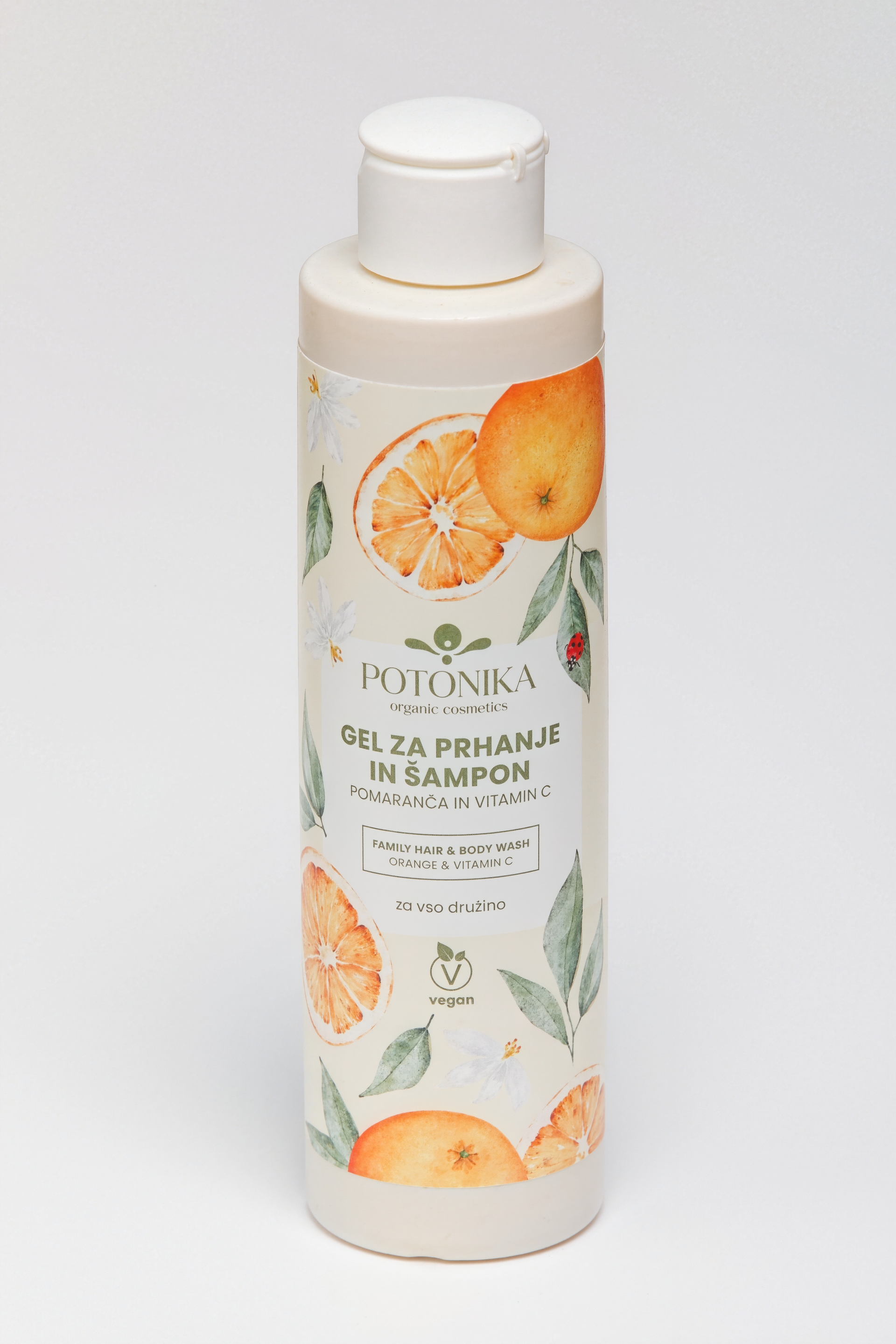 GEL ZA PRHANJE IN ŠAMPON ZA LASE POMARANČA & VITAMIN C za vso družino C 200 ml